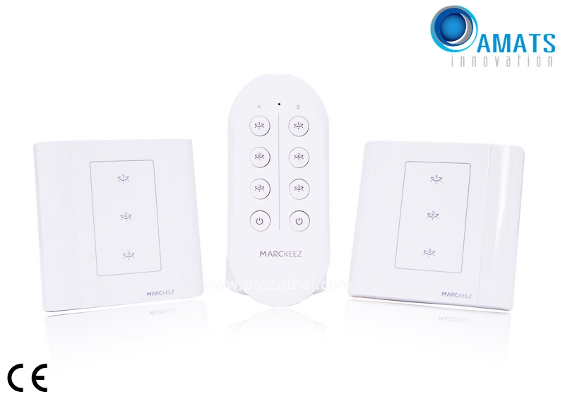 สวิทซ์รีโมทควบคุมไฟส่องสว่างระบบสัมผัสแบบ3จุด MZA53AW4-KG21_F-Series Double Control Marckeez จัดจำหน่ายโดยบริษัทเอแมทอินโนเวชั่น ประเทศไทย